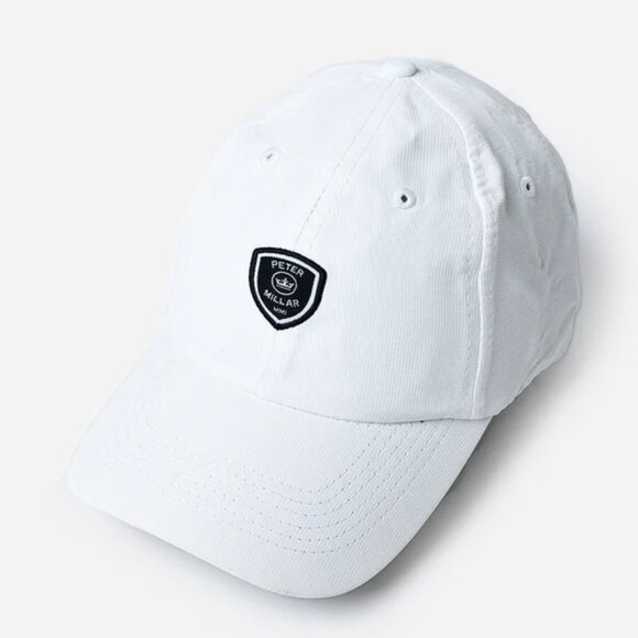 Peter Millar White White Crown Crest Performance Hat Adjustable Cap Golf - Picture 2 of 2